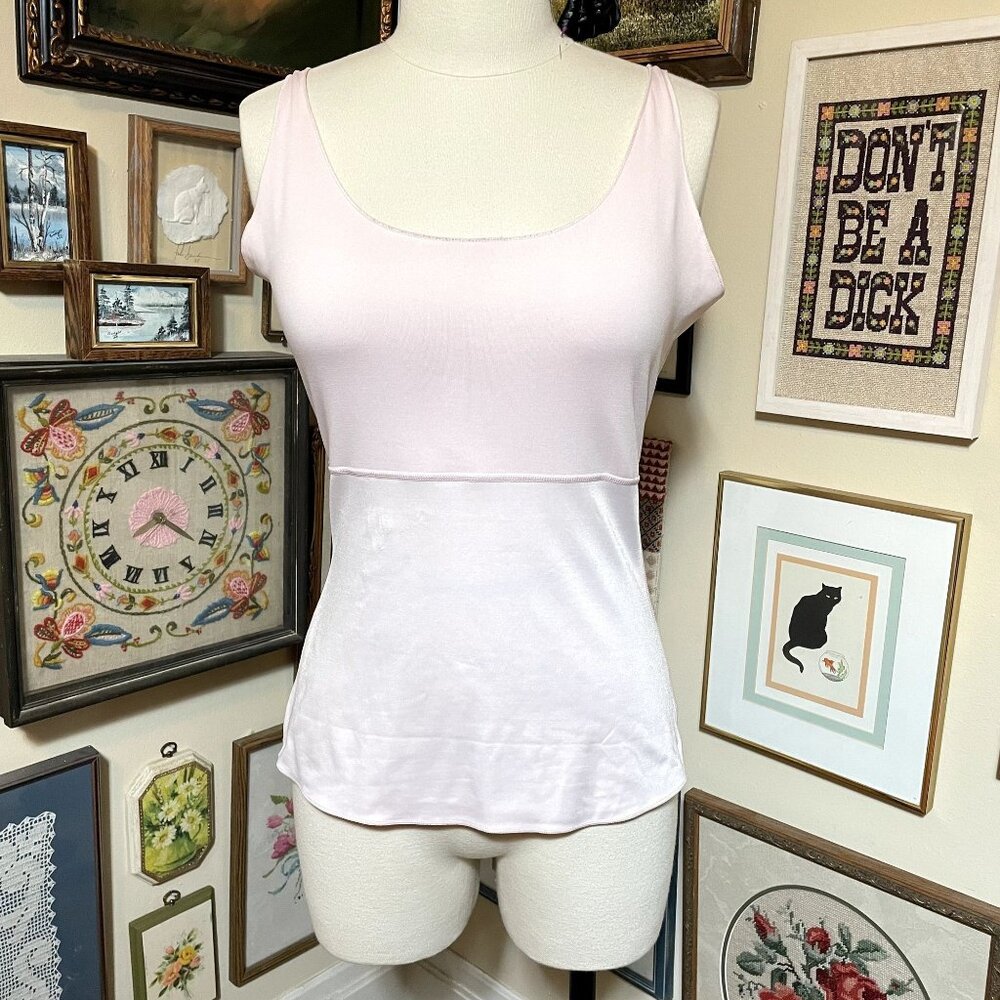 Spanx Pink Stretch Tank Top Camisole Base Layer with Shaping Size XL